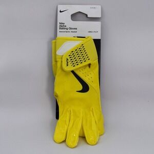 Nike Alpha Dri-FIT Baseball Batting Gloves Unisex‎ Size Small Yellow Black NEW